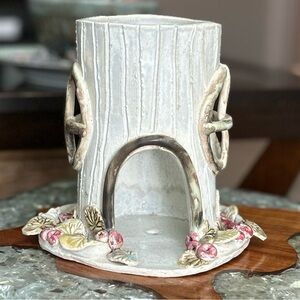 ceramic fairy garden candle holder / plant decor